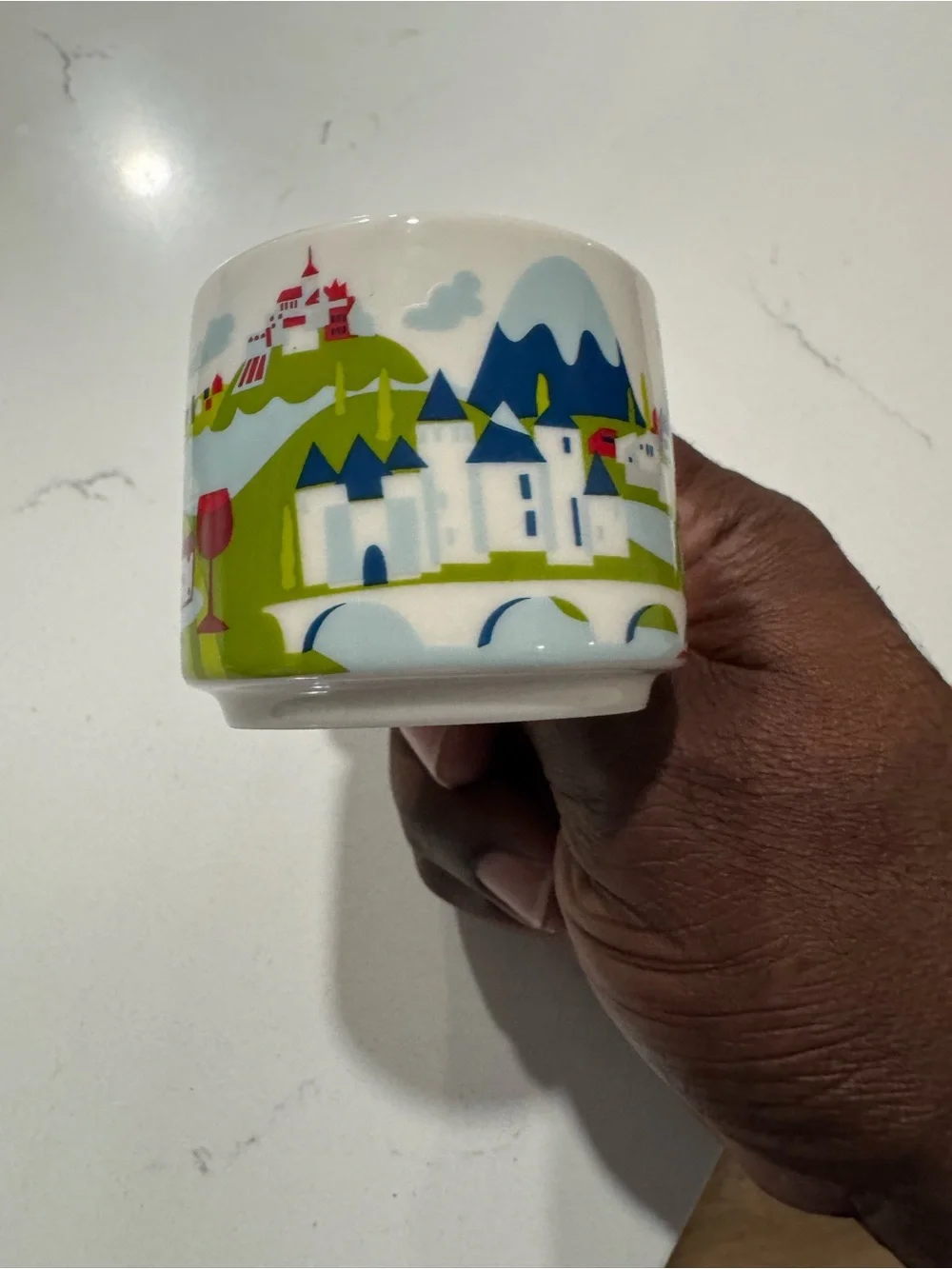 Starbucks White Ceramic 'You Are Here' Mini Mug